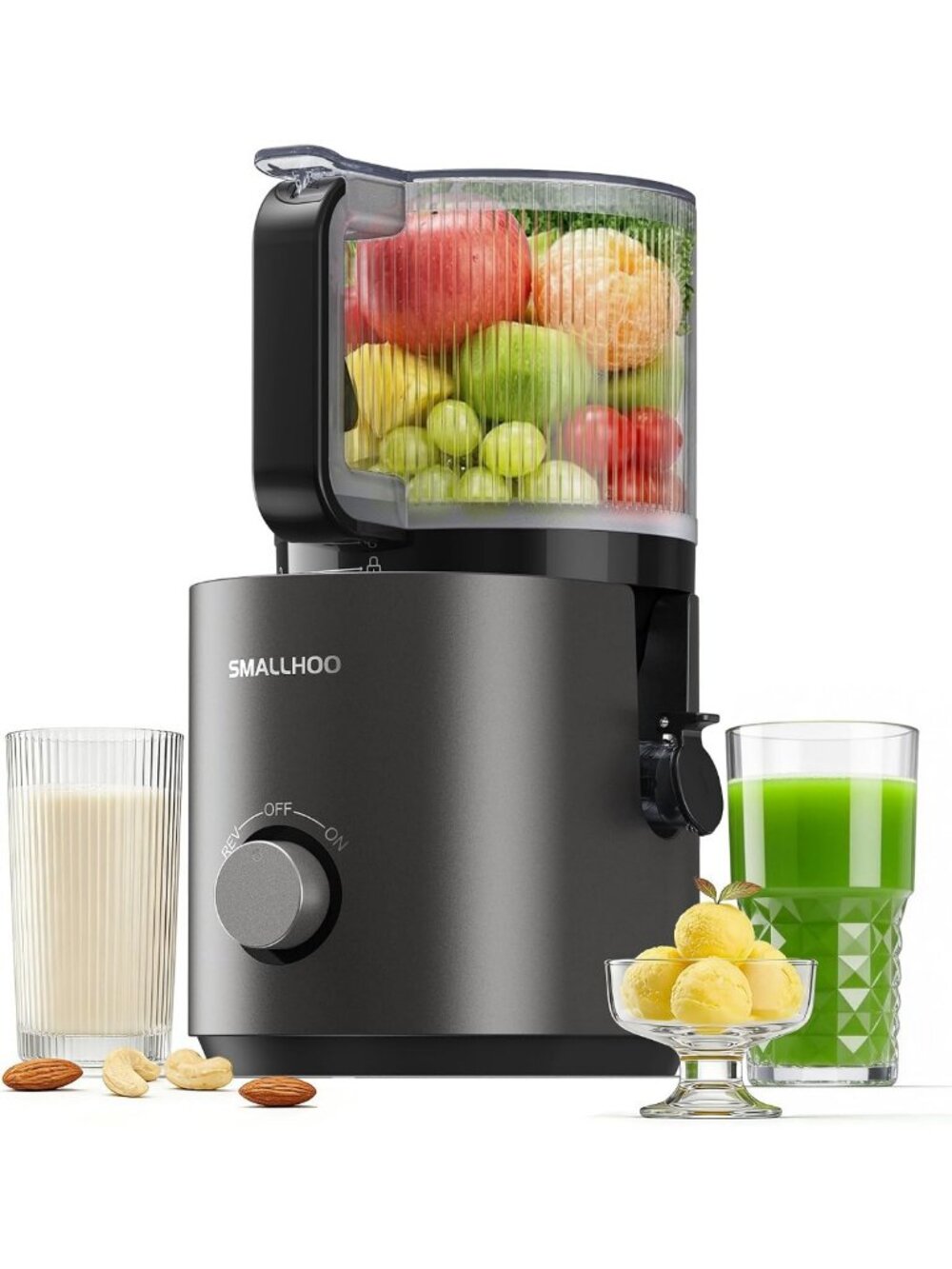 3-in-1 Cold Press Juicer with 7” Chute & 120oz Capacity for Whole Fruits